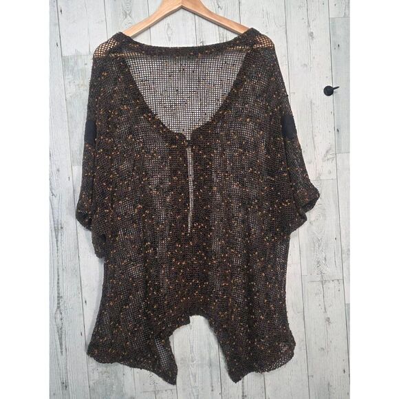 Unbranded Open Knit Oversized Button Sharkbite Lagenlook Cardigan Sz. XL EST - Picture 3 of 5